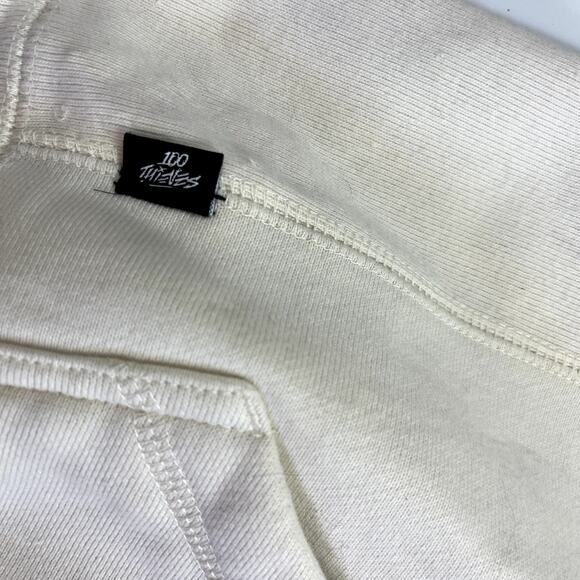 100‎ Thieves Small Embroidered No Camping Szn 2020 White Bone Pullover Hoodie - Picture 11 of 16
